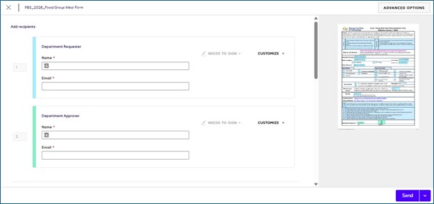 Document Recipients screenshot